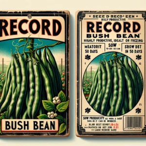 Garden Faerie Botanicals A vintage seed package featuring Record Bush Beans.