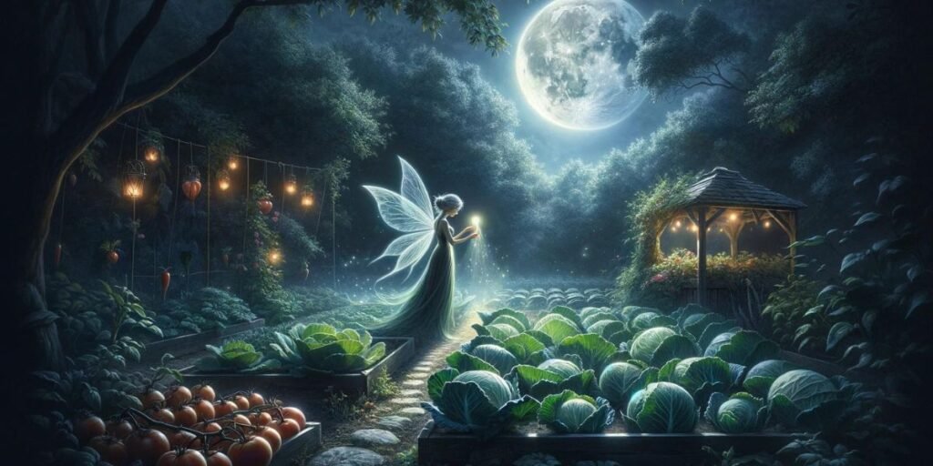 The Faerie Garden. Take a look at what it is and what makes it special. here we see a barefoot faerie in her garden by the moonlight. Garden Faerie Botanicals